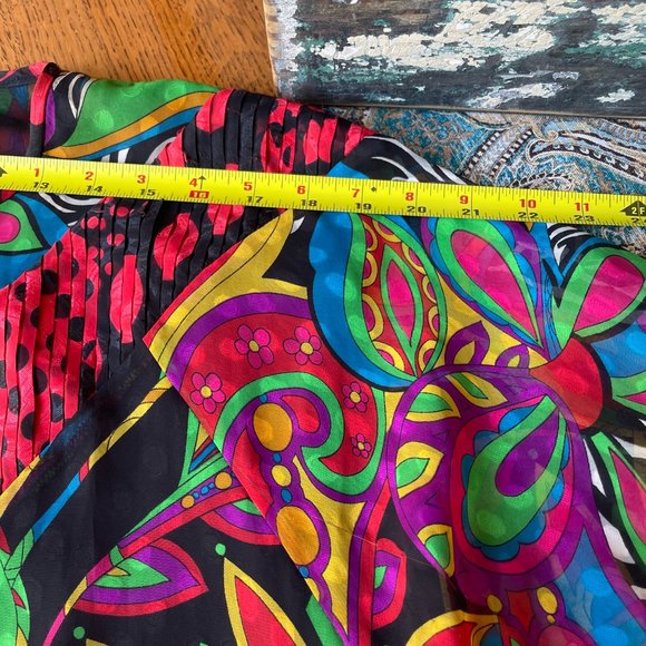 Diane Freis Two Piece Psychedelic Drop Waist Skirt Set Vintage Boho Festival VTG - Picture 13 of 16